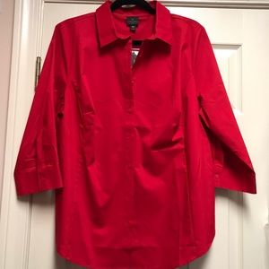 Worthington Woman Red Button Down Dress Shirt NWT